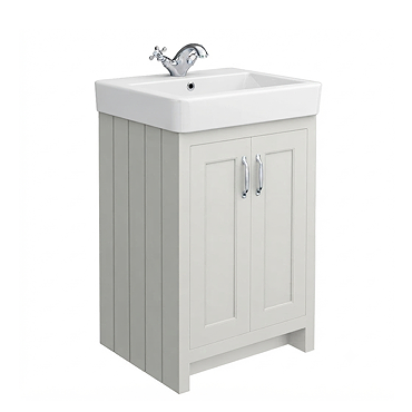 Chatsworth Traditional Grey Vanity - 560mm Wide with Chrome Handles