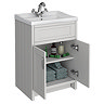 Chatsworth Traditional Grey Vanity 620mm Wide with Chrome Handles