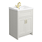 Chatsworth Traditional Grey Vanity 620mm Wide with Brushed Brass Handles