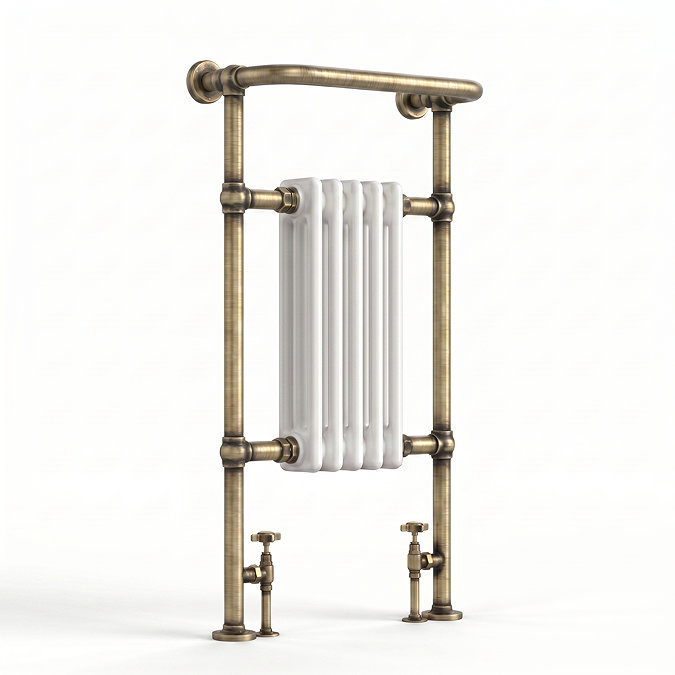 Chatsworth Traditional Heated Towel Rail Radiator - Antique Brass