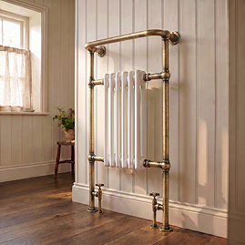 Chatsworth Traditional Heated Towel Rail Radiator - Antique Brass