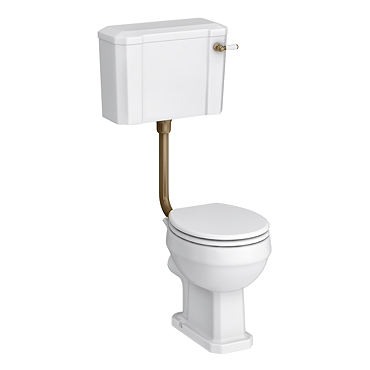 Trafalgar Traditional Low Level Toilet - Excludes Seat - Antique Brass