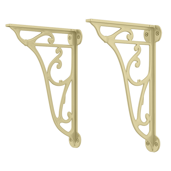 Chatsworth Traditional Low Level Toilet with Wall Brackets - Excludes Seat - Brushed Brass