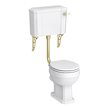 Chatsworth Traditional Low Level Toilet with Wall Brackets - Excludes Seat - Brushed Brass