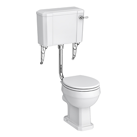 Chatsworth Traditional Low Level Toilet with Wall Brackets - Excludes Seat - Chrome