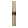 Chatsworth Traditional Natural Oak Tall Cabinet with Brushed Brass Handles