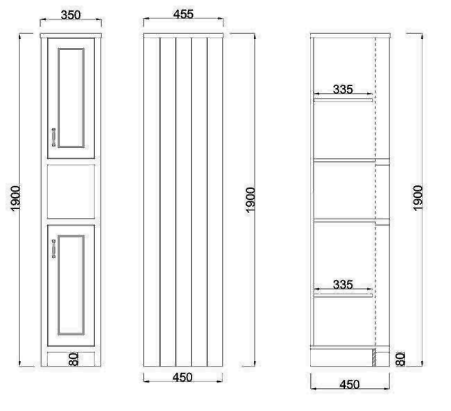 Chatsworth Traditional Natural Oak Tall Cabinet with Chrome Handles