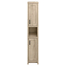 Chatsworth Traditional Natural Oak Tall Cabinet with Matt Black Handles