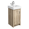 Chatsworth Traditional Natural Oak Vanity – 425mm Wide with Chrome Handle
