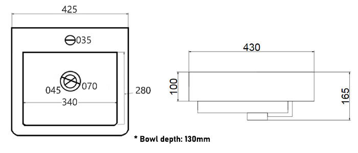 Chatsworth Traditional Natural Oak Vanity - 425mm Wide with Matt Black Handle