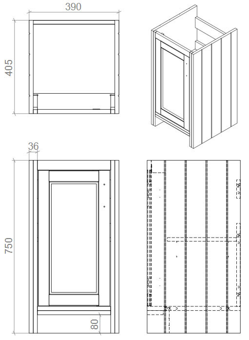 Chatsworth Traditional Natural Oak Vanity – 425mm Wide