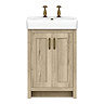 Chatsworth Traditional Natural Oak Vanity (560mm Wide - 2 Tap Hole)