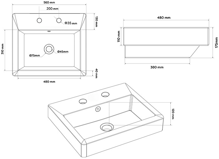 Chatsworth Traditional Natural Oak Vanity (560mm Wide - 2 Tap Hole)