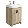 Chatsworth Traditional Natural Oak Vanity (560mm Wide - 2 Tap Hole)