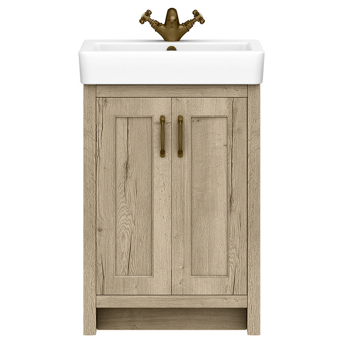 Chatsworth Traditional Natural Oak Vanity - 560mm Wide