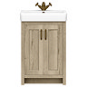 Chatsworth Traditional Natural Oak Vanity - 560mm Wide