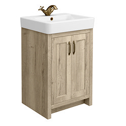 Chatsworth Traditional Natural Oak Vanity - 560mm Wide