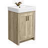 Chatsworth Traditional Oak Bathroom Suite - Vanity, Toilet & 1700 Bath