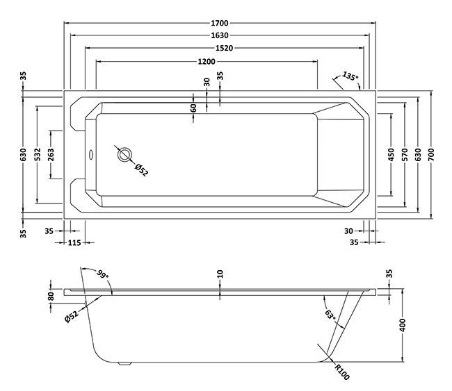 Chatsworth Traditional Oak Bathroom Suite - Vanity, Toilet & 1700 Bath