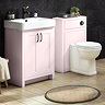 Chatsworth Traditional Pink Sink Vanity Unit + Toilet Package Large Image