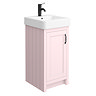 Chatsworth Traditional Pink Vanity - 425mm Wide with Matt Black Handle Large Image