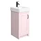 Chatsworth Traditional Pink Vanity - 425mm Wide with Matt Black Handle Large Image