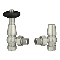 Chatsworth Traditional Satin Nickel & Black Thermostatic Radiator Valve - Energy Saving