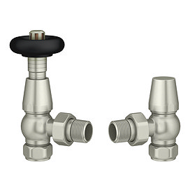 Chatsworth Traditional Satin Nickel & Black Thermostatic Radiator Valve - Energy Saving