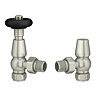 Chatsworth Traditional Satin Nickel & Black Thermostatic Radiator Valve - Energy Saving