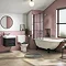 Chatsworth Traditional Shower Bath Suite - 1700mm with Matt Black Grid Screen + Leg Set Large Image