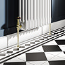 Chatsworth Traditional Thermostatic Angled Radiator Valve and Pipe Set Brushed Brass