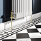 Chatsworth Traditional Thermostatic Angled Radiator Valve and Pipe Set Brushed Brass