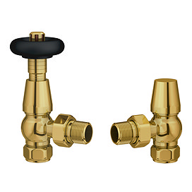 Chatsworth Traditional Gold & Black Thermostatic Radiator Valve - Energy Saving