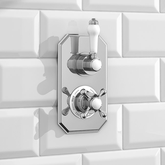 Chatsworth 1928 Traditional Twin Concealed Shower Valve - Chrome