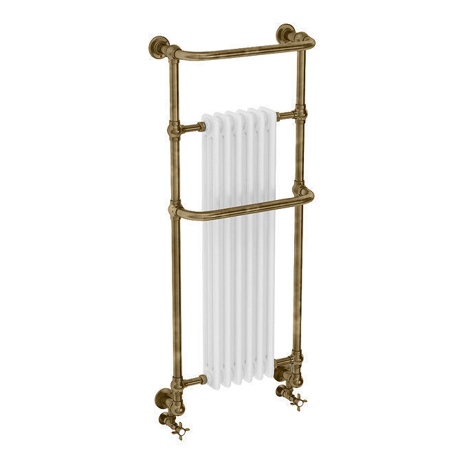 Chatsworth Traditional Wall Hung Heated Towel Rail Radiator - Antique Brass
