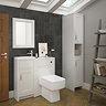 Chatsworth Traditional White 400mm Small Vanity with Brushed Brass Handle