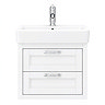 Chatsworth Traditional White 560mm 2 Drawer Wall Hung Vanity with Chrome Handles