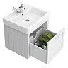 Chatsworth Traditional White 560mm Wall Hung Vanity with Chrome Handle