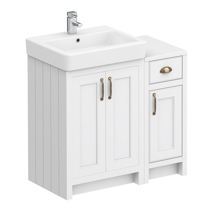 Chatsworth Traditional White 560mm Vanity Sink + 300mm Cupboard Unit