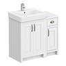Chatsworth Traditional White 560mm Vanity Sink + 300mm Cupboard Unit
