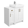 Chatsworth Traditional White 560mm Vanity Sink + 300mm Cupboard Unit