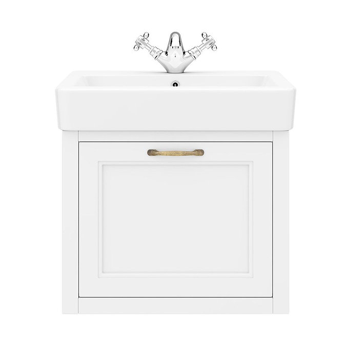 Chatsworth Traditional White 560mm Wall Hung Vanity  In Bathroom Large Image