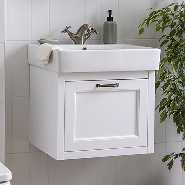 Chatsworth Traditional White 560mm Wall Hung Vanity