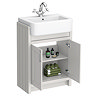 Chatsworth Traditional White 600mm Semi-Recessed Vanity with Chrome Handles