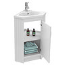 Chatsworth Traditional White Corner Vanity Unit with Chrome Handle
