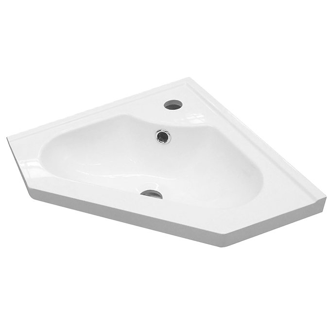 Chatsworth Traditional White Corner Vanity Unit with Chrome Handle