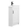 Chatsworth Traditional White Corner Vanity Unit with Matt Black Handle  Standard Large Image