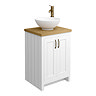 Chatsworth Traditional White Countertop Vanity Unit + Toilet Package