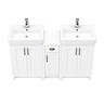 Chatsworth Traditional White Double Basin Vanity + Cupboard Combination Unit  Feature Large Image