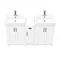 Chatsworth Traditional White Double Basin Vanity + Cupboard Combination Unit  Feature Large Image